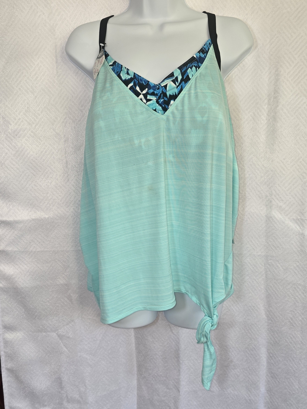 Blue & Aqua Ikat Print Swim Top
